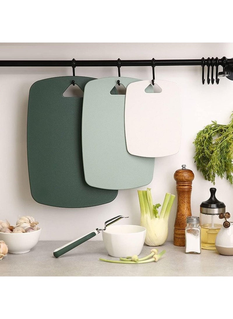 Beauenty Cutting Boards for Kitchen,Plastic Cutting Board Set of 3, Thick Chopping Boards for Meat, Veggies, Fruits, with Easy Grip Handle,Dishwasher Safe (Green, 3Pcs) - Image 5